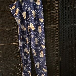 Snowman Print Kids Pajamas - Blue